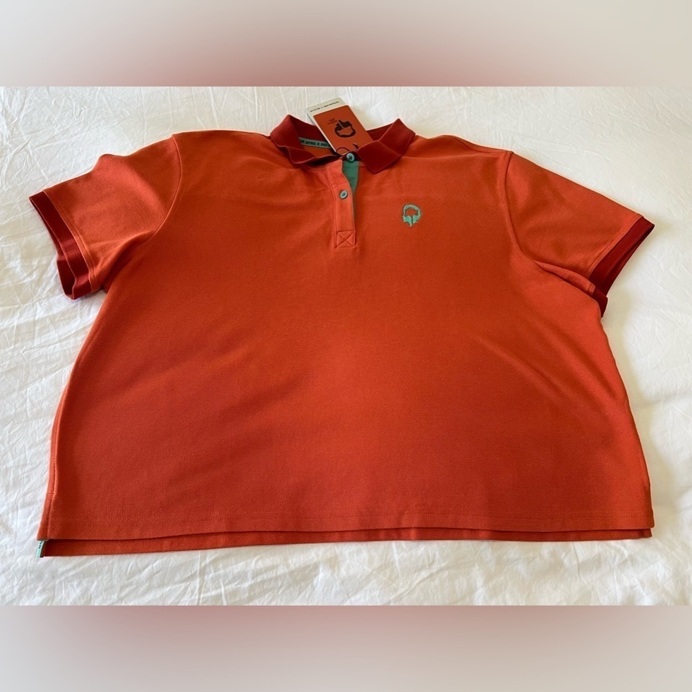 Outdoor Afro + REI Co-op Womens Cropped Polo Shirt Papaya | SZ XL